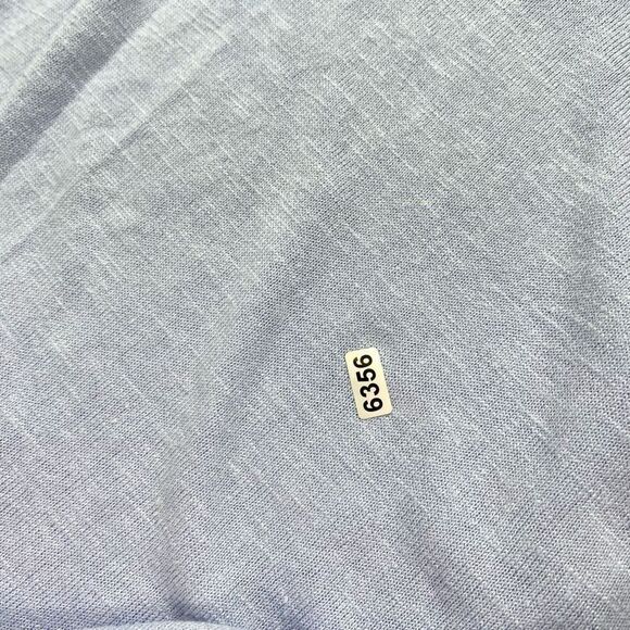 J Jill Sweater Top Womens Medium Blue Cutout Split 3/4 Sleeve Linen Blend Knit - Picture 12 of 12